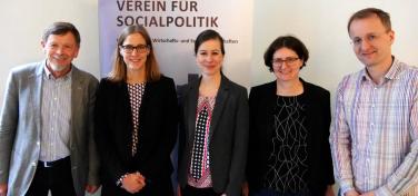 Der Engere Vorstand im Februar 2019: Friedrich Breyer, Nicola Fuchs-Schündeln, Geschäftsführerin Karolin Herrmann, Christine Zulehner und Georg Weizsäcker (nicht im Bild: Jörg Rocholl)